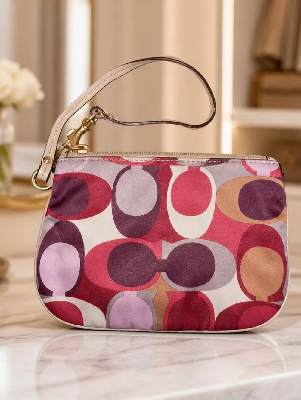 Coach Scarf Wristlet Bag